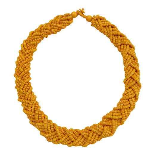 Yellow plait necklace